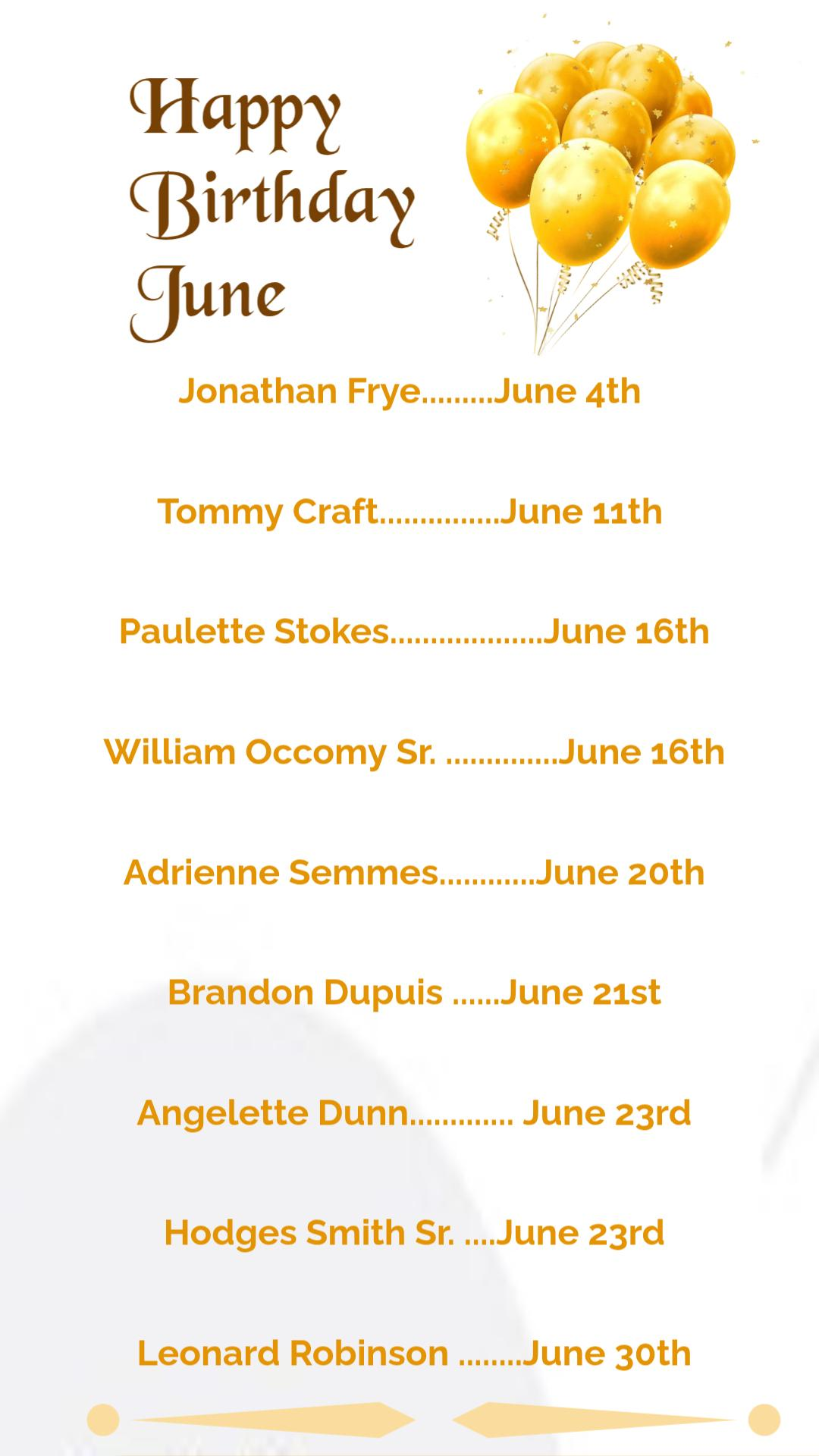 June Birthdays
